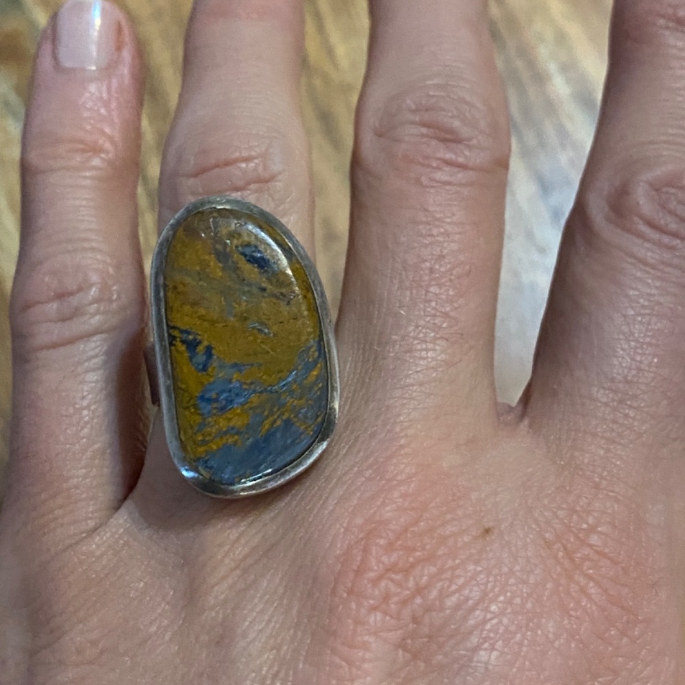 Vintage 925 Sterling Silver & Rare Pietersite Ring